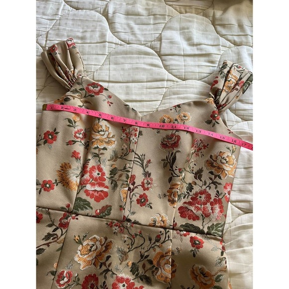 Markarian Apollonia Gold Floral Brocade 8 Dress - Picture 11 of 14